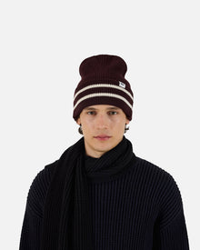 Wool Striped Beanie (Demitasse) | Brown