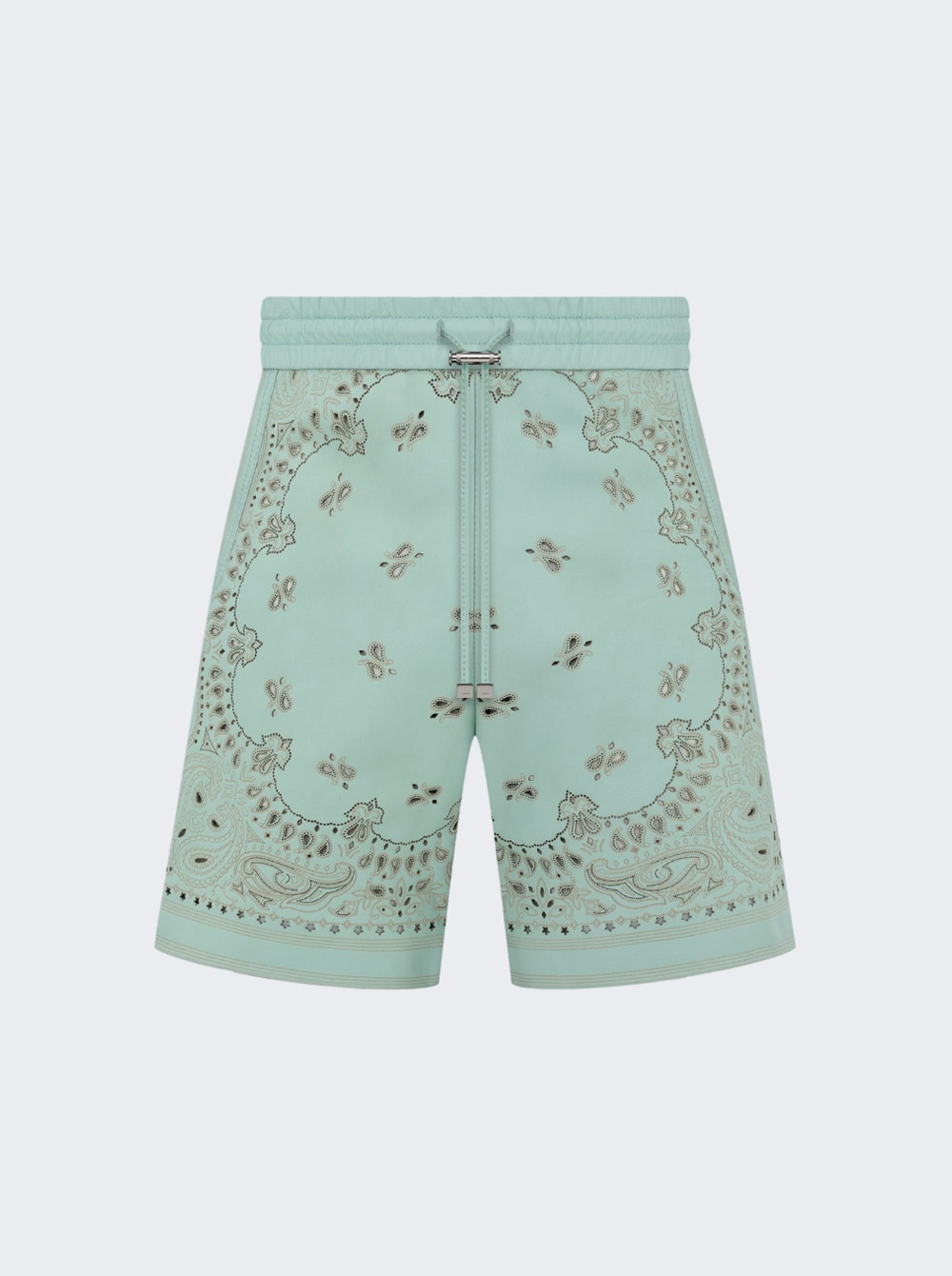 Amiri | Leather Bandana Shorts | Mint