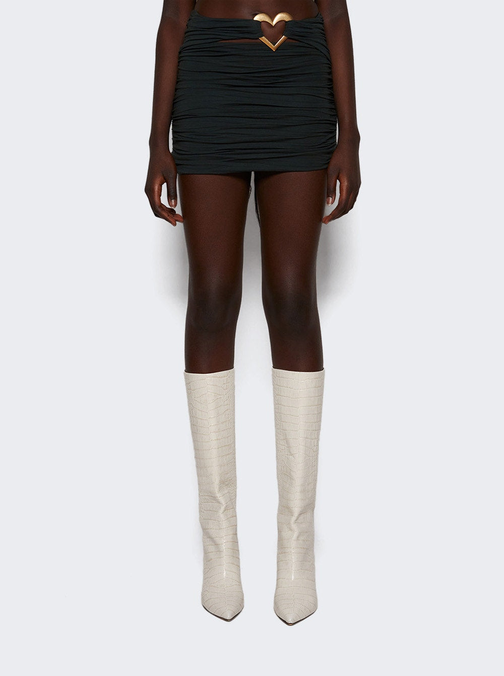 Women | AREA | Heart Ruched Mini Skirt | Green