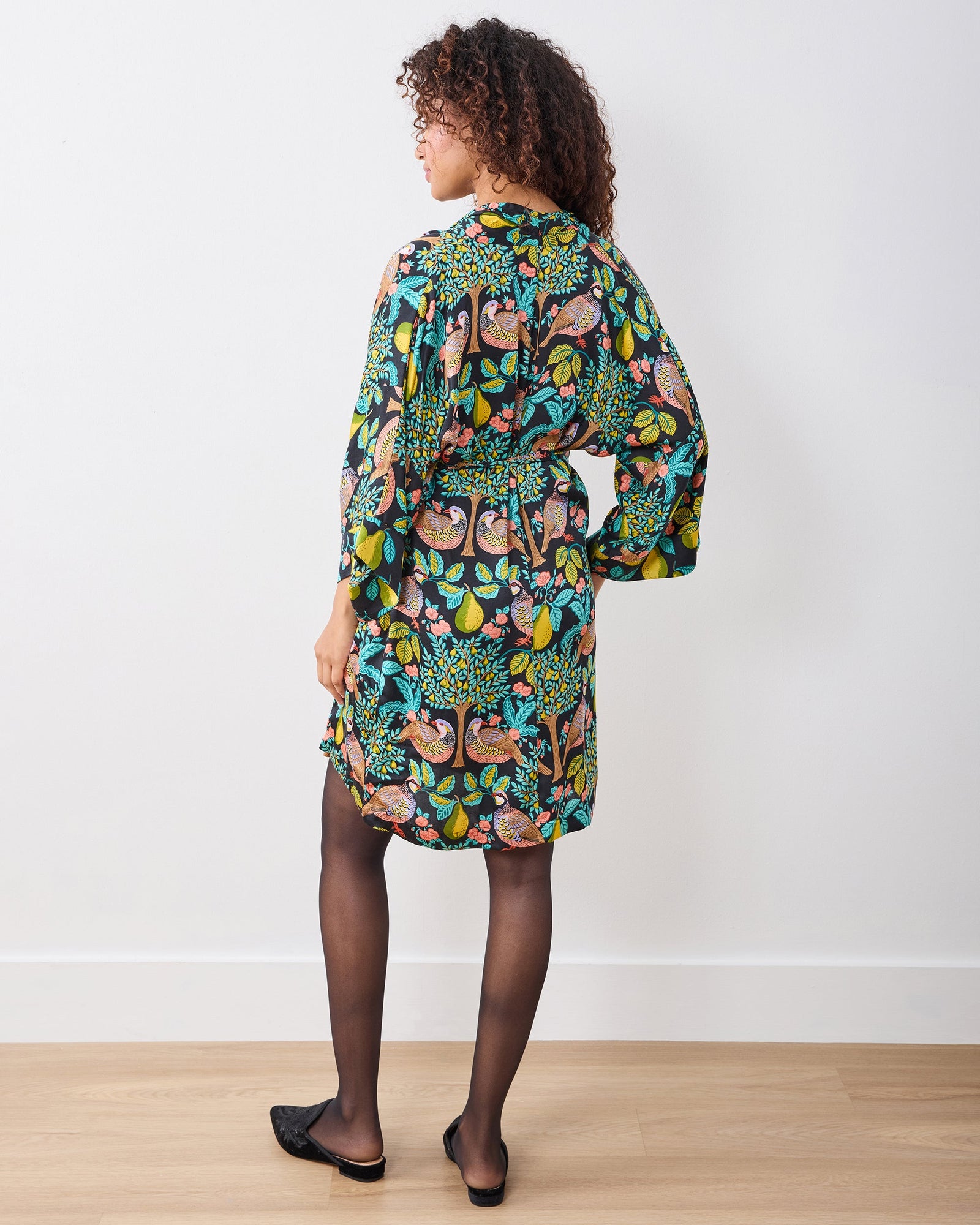 Partridge In A Pear Tree - Ophelia Dress - Ink - Printfresh