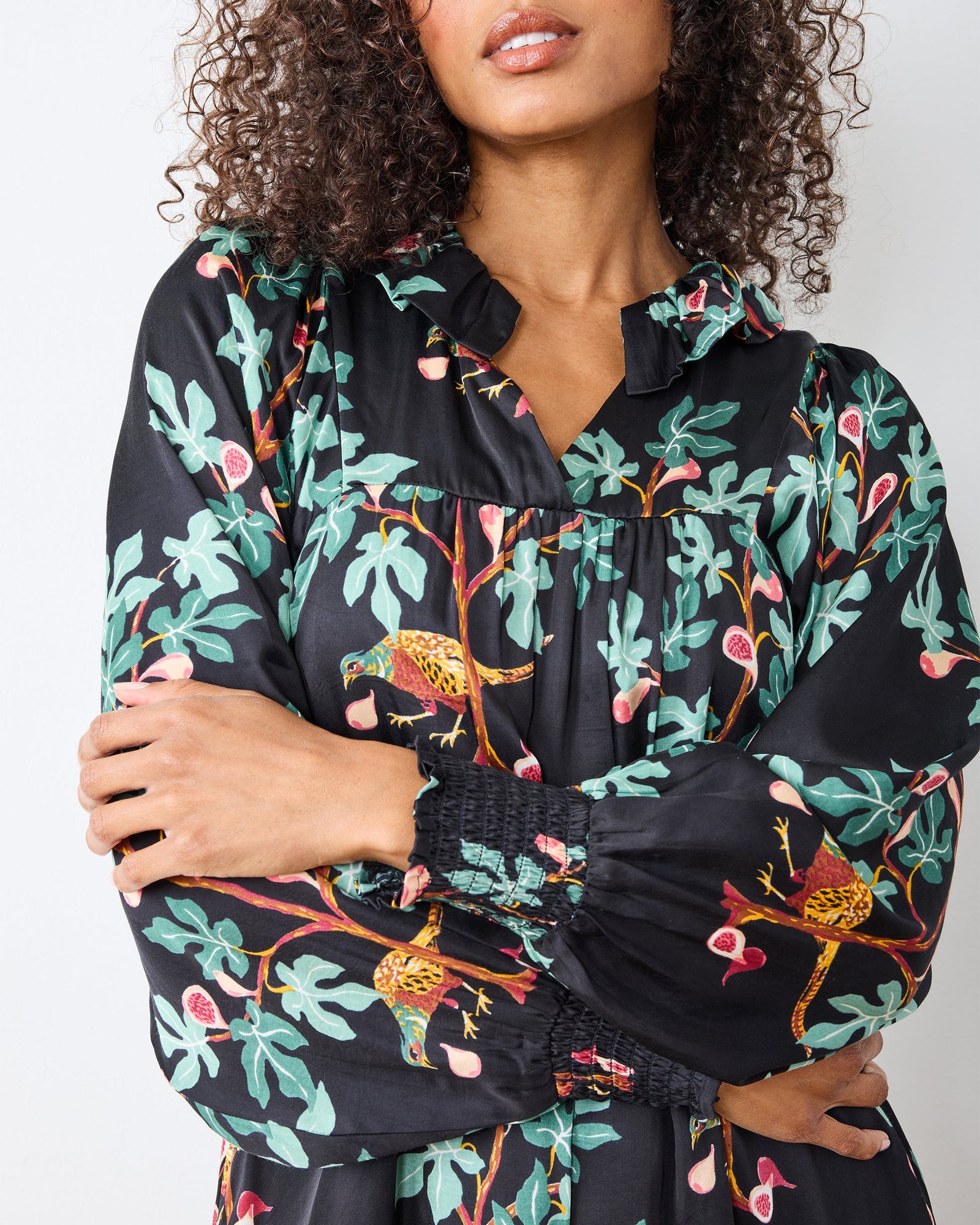 Pheasant & Figs - Magnolia Dress - Ink - Printfresh