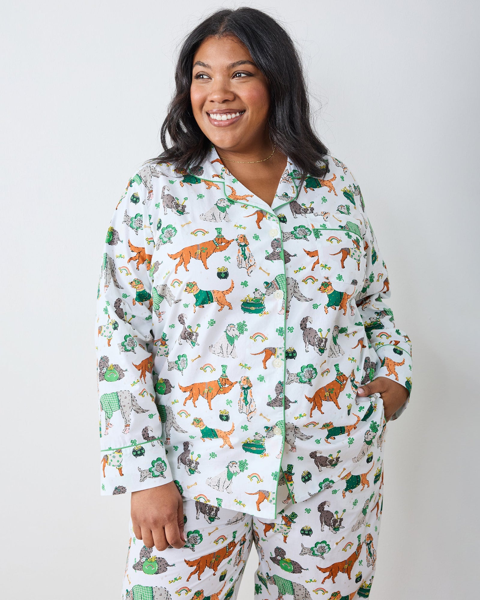 Lucky Paws - Tall Long PJ Set - Irish Cream - Printfresh