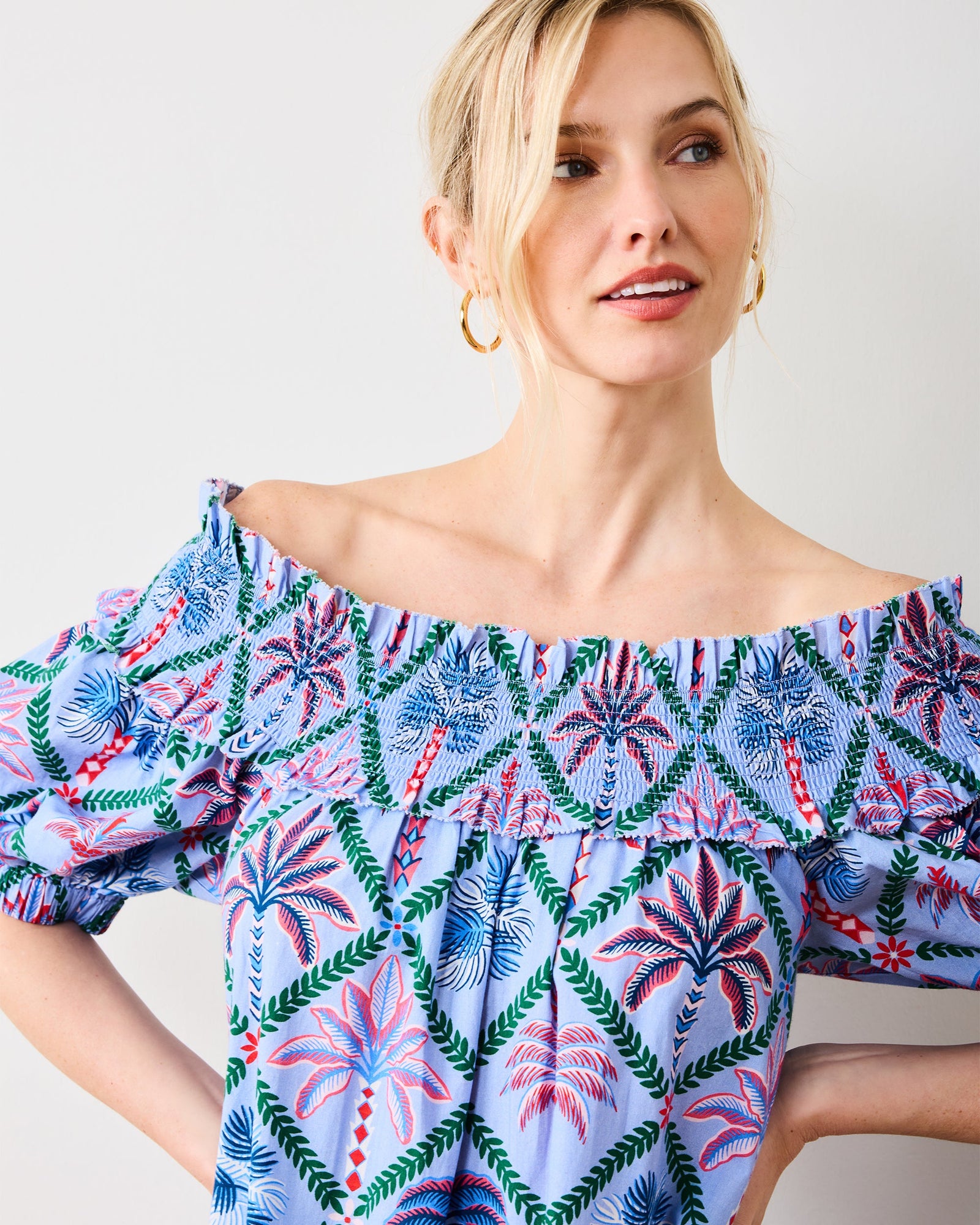 Palm Tree Paradise - Ximena Dress - Lilac Escape - Printfresh
