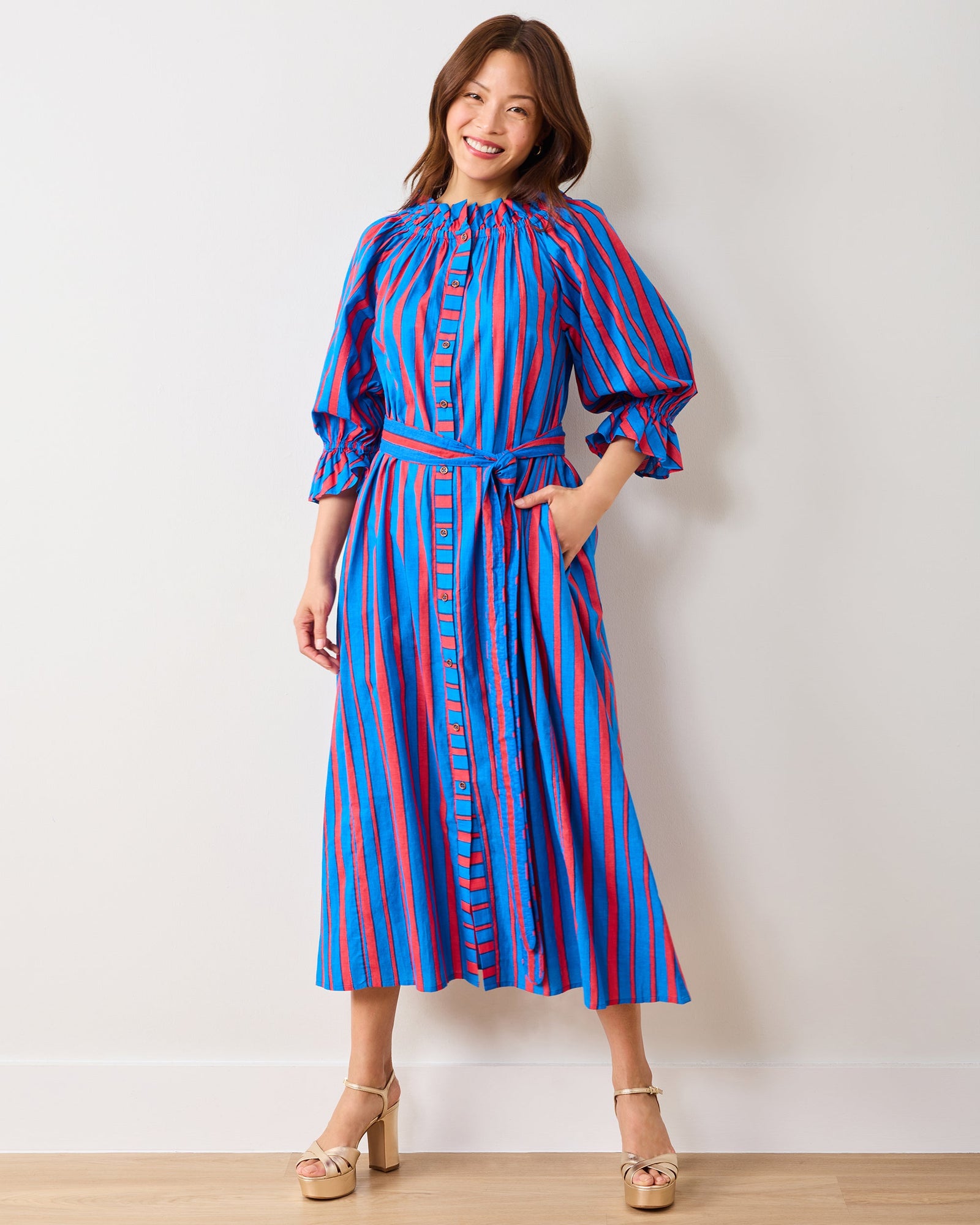 PF + Pencil & Paper Co. Nautical Stripes - Angelica Dress - Maritime Blue - Printfresh