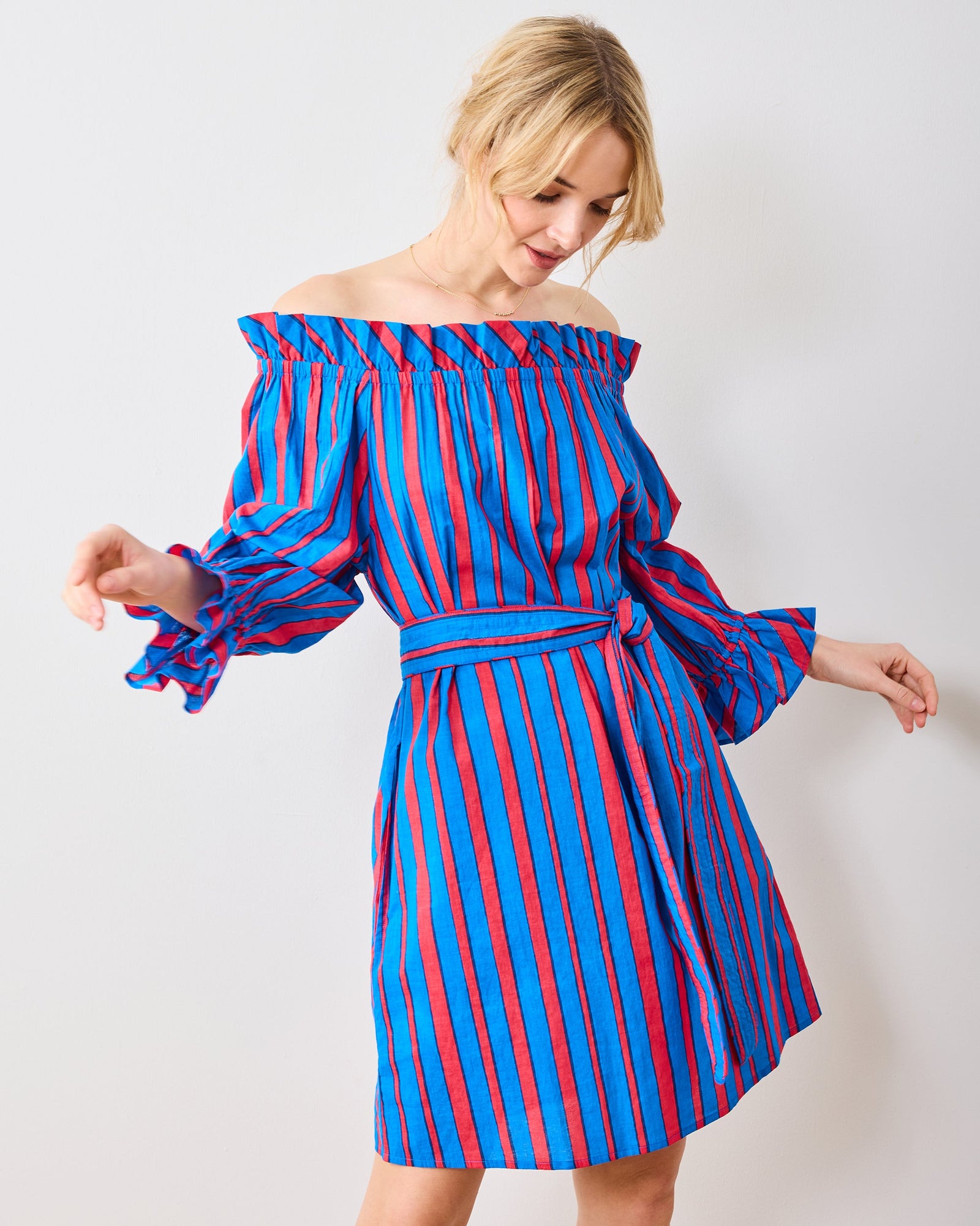 PF + Pencil & Paper Co. Nautical Stripes - Wells Dress - Maritime Blue - Printfresh