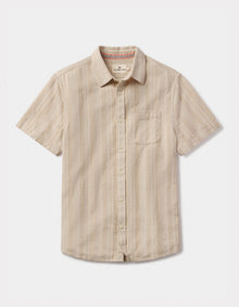 Men | Freshwater Short Sleeve Button Up Shirt | Sandstone Stripe