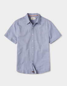 Men | Freshwater Short Sleeve Button Up Shirt | Blue Dobby