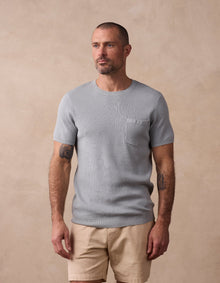 Men | Waffle Knit Sweater Tee | Misty Harbor