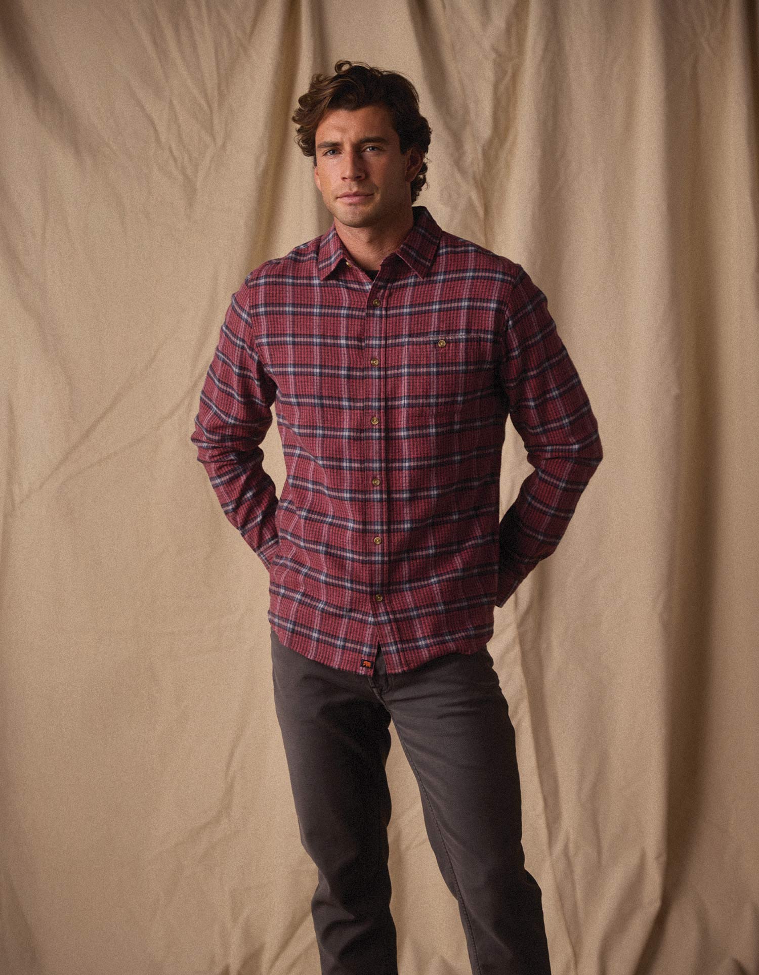 Men | Hudson Double Brushed Flannel | Mineral Red Plaid