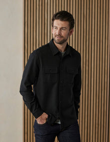 Men | Comfort Terry Shirt Jacket | Black