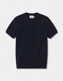 Men | Waffle Knit Sweater Tee | Navy