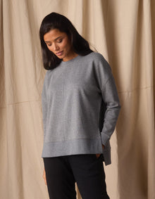 Women | Fleece Puremeso Splitside Pullover | Heather Grey