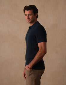 Men | Robles Textured Knit Polo | Dark Oasis