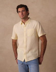 Men | Freshwater Short Sleeve Button Up Shirt | Summer Yellow Check