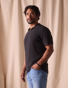 Men | Robles Knit Jacquard Polo | Charcoal