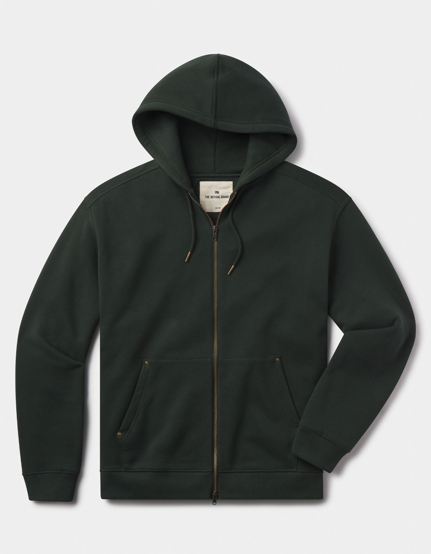 Men | Normal Fleece Full Zip Hoodie | Varsity Green