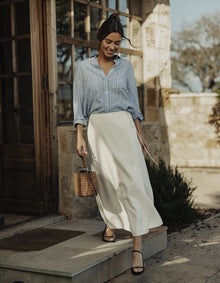 Women | Sueded Costa Wrap Skirt | Ivory