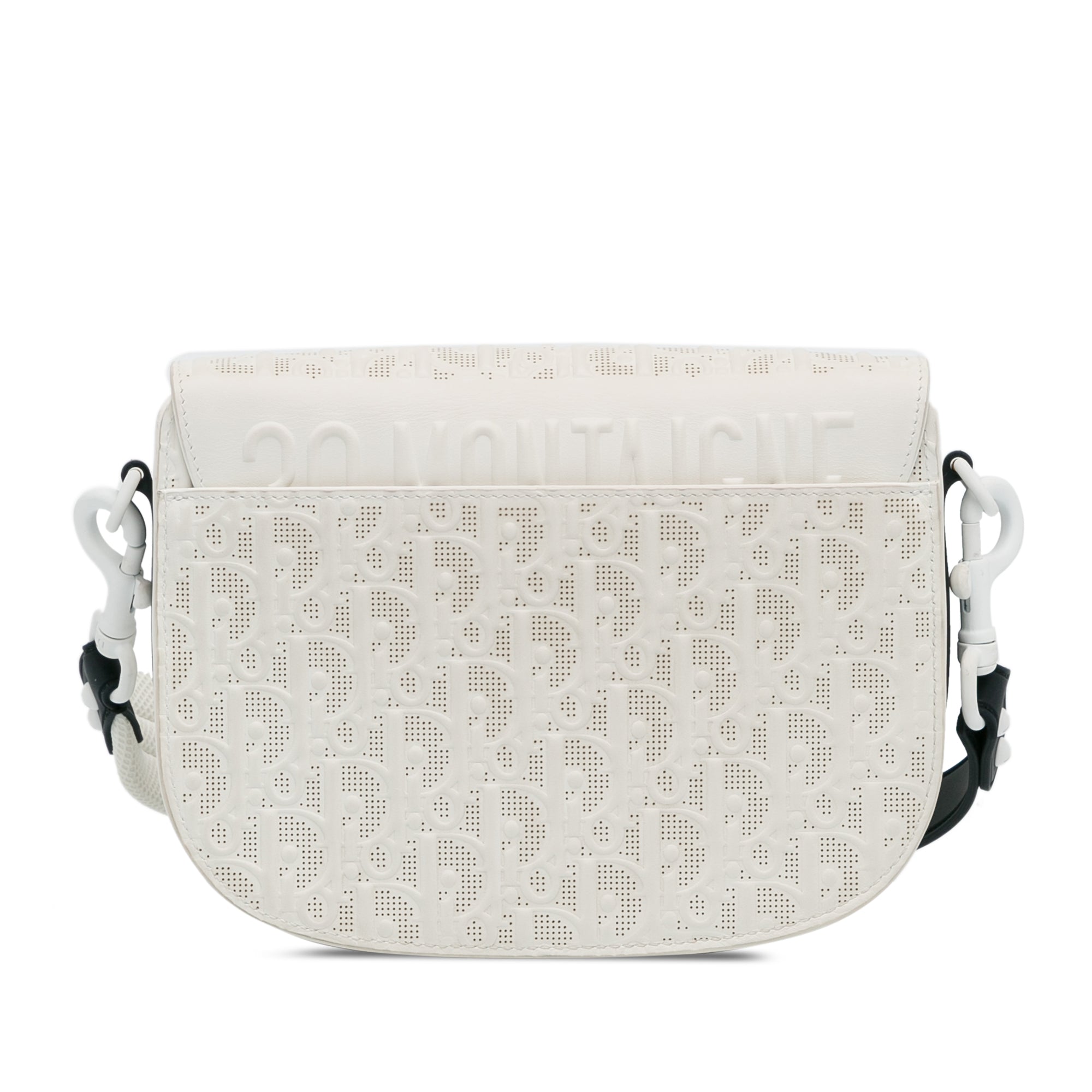 Dior | Pre-Owned Medium Perforated Calfskin Oblique Bobby Flap | White