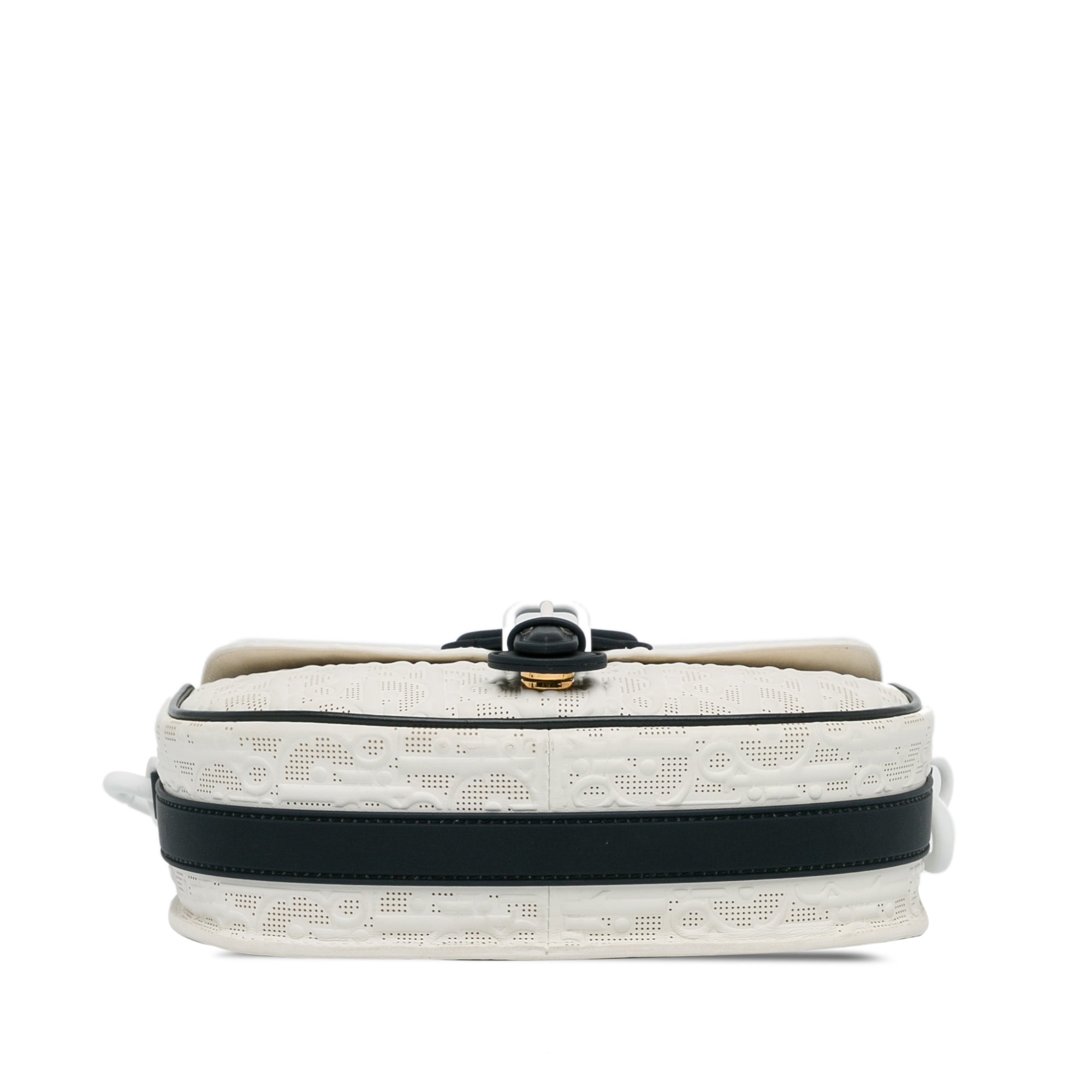 Dior | Pre-Owned Medium Perforated Calfskin Oblique Bobby Flap | White