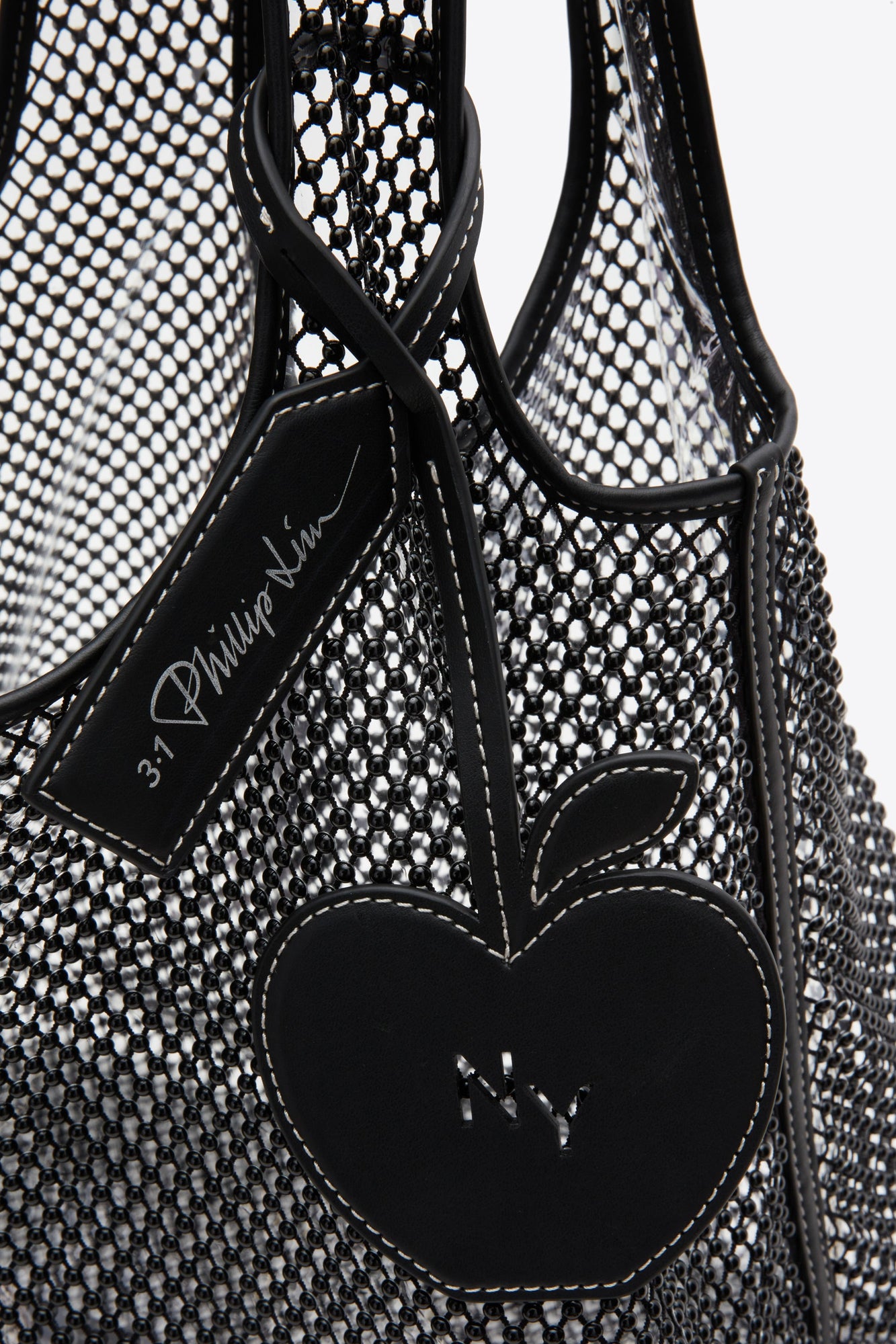 Embellished Mesh Market Tote | Black