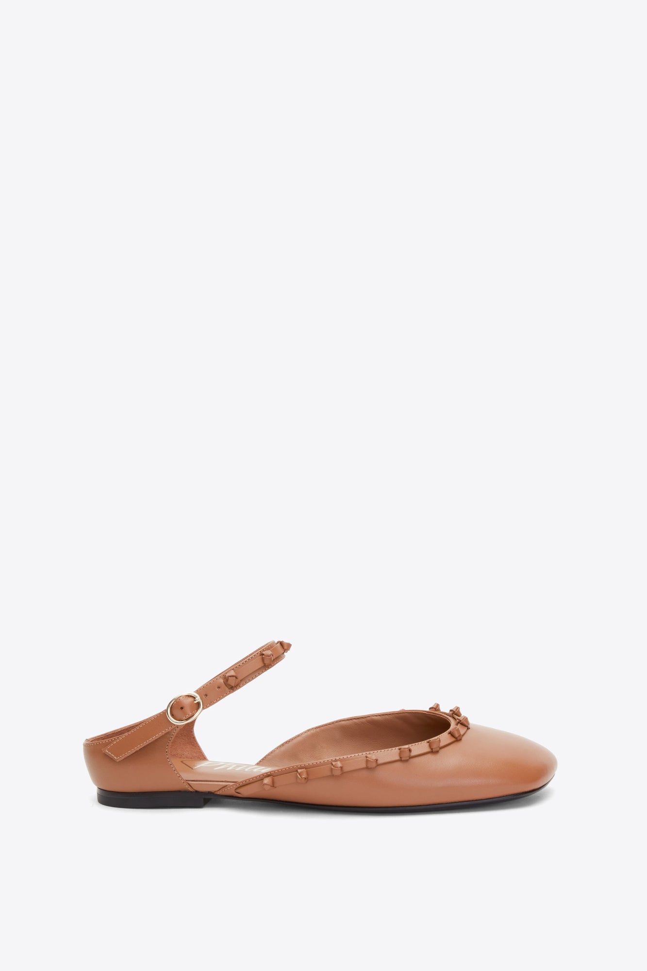 ID Mary Jane Flat with Leather Craft | Camel