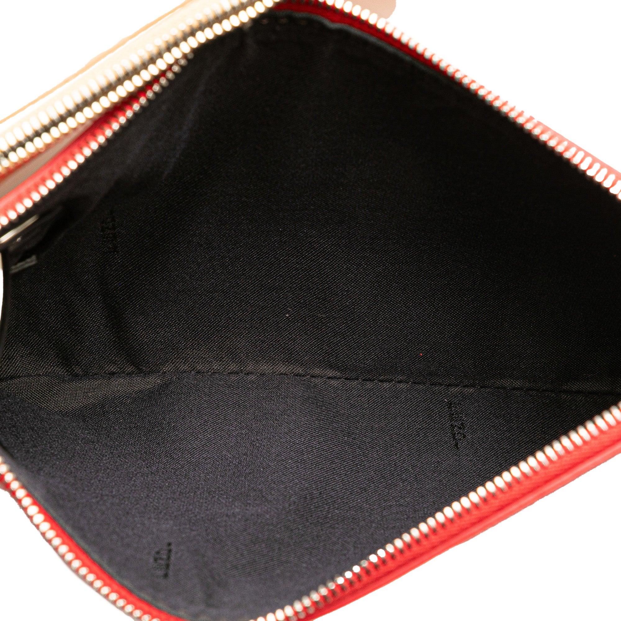 Fendi | Pre-Owned Zucca Leather and Raffia Triplette Clutch | Brown/Beige