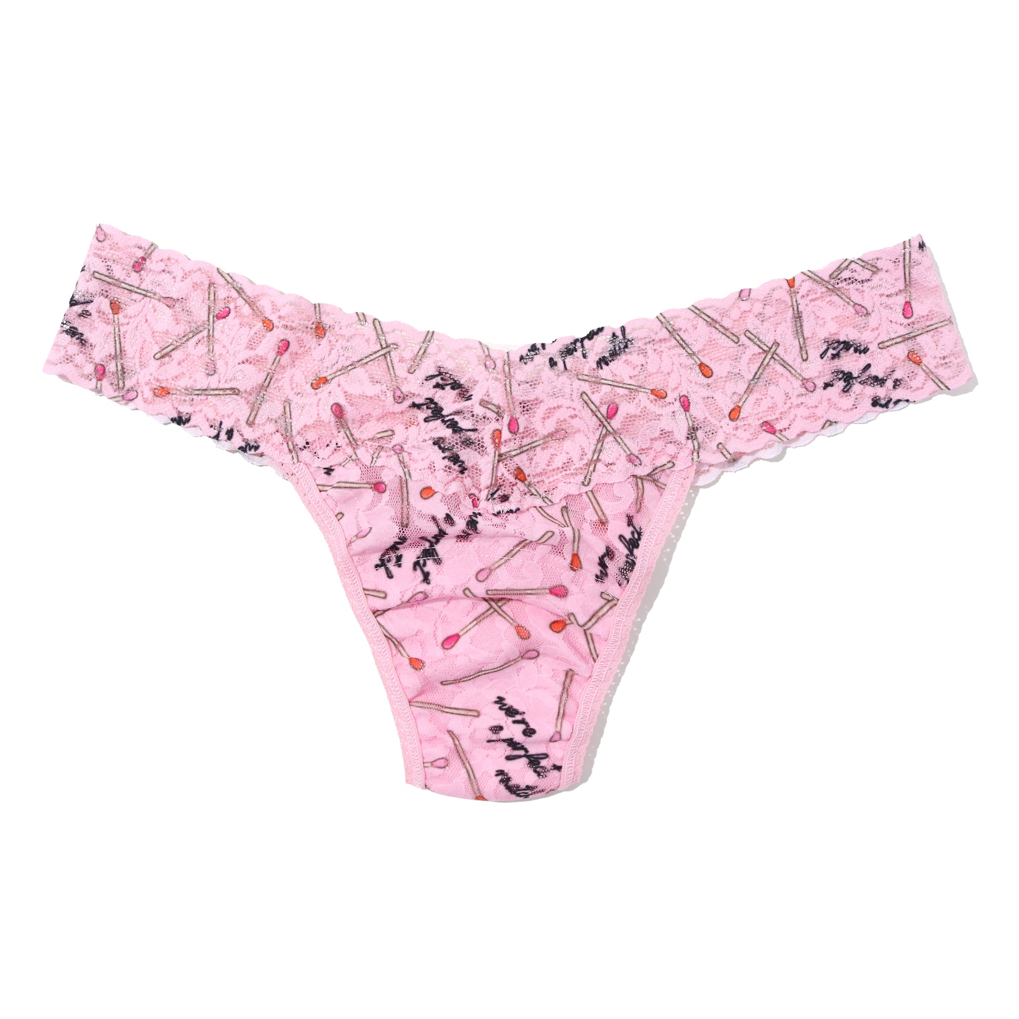 Signature Lace Low Rise Thong | Perfect Match (Pink)