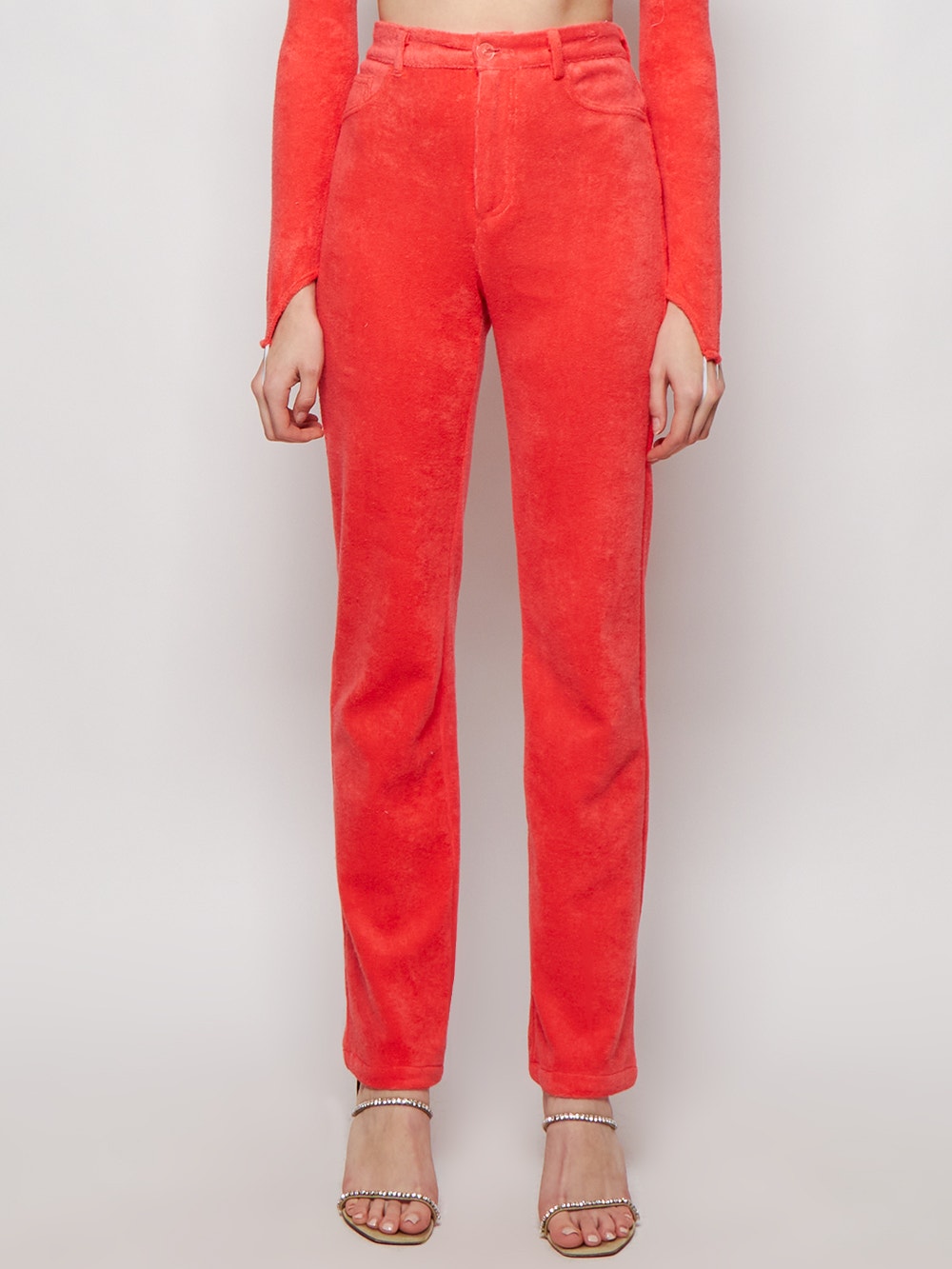 Women | Maisie Wilen | Knitted Mockumentary Jeans | Tomato