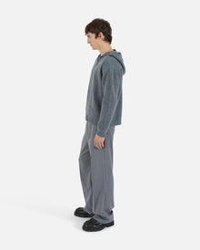 Herringbone Pleated Trouser | Grey