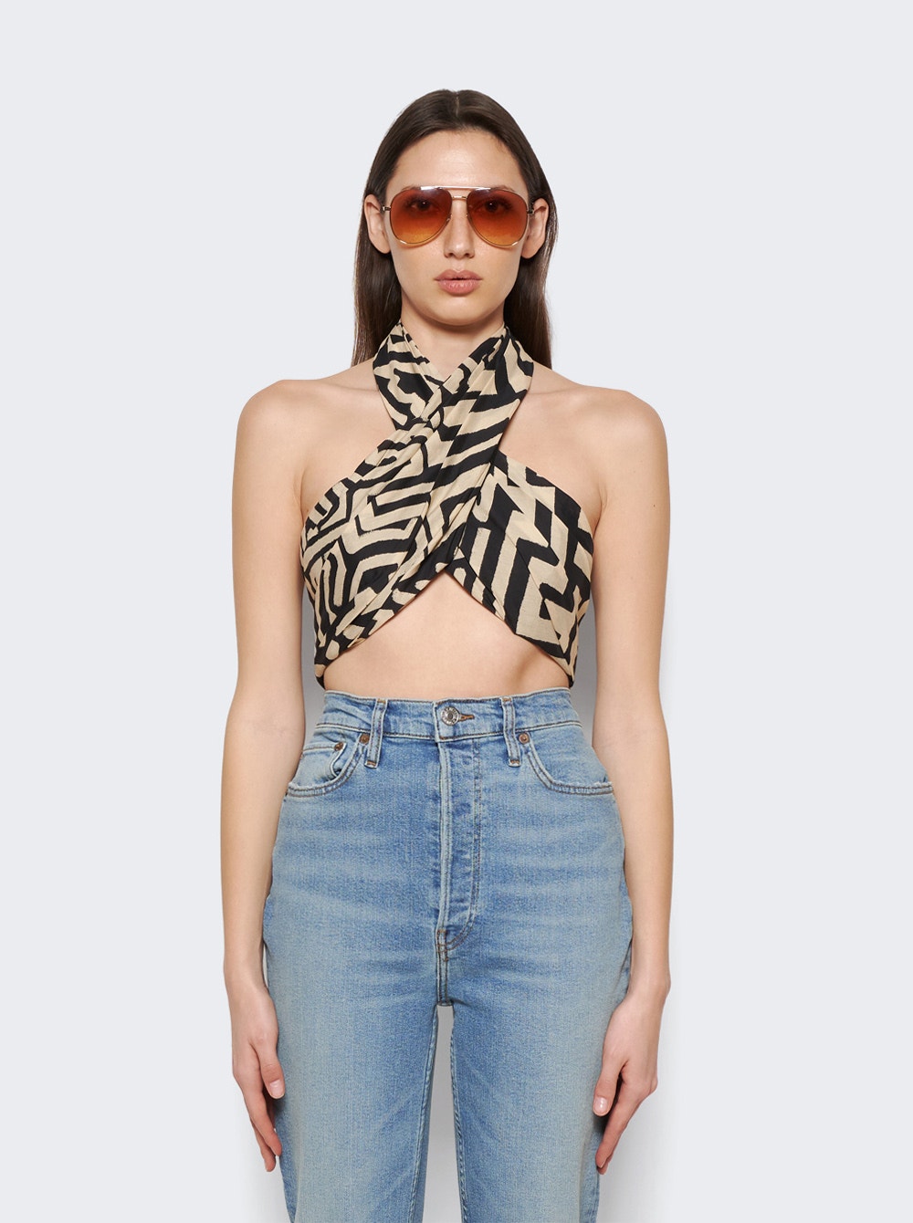 Women | Johanna Ortiz | Unique Places Crop Top Kuna And Antique Ecru | Black
