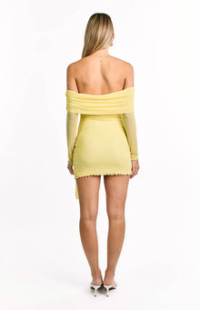 Paige Off The Shoulder Mini Dress | Yellow