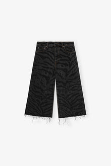 Patterned Denim Shorts | Black