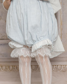 Charlotte Baby Blue Linen Romper - Petite Maison Kids