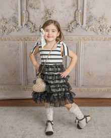 Girl | Monaco and Striped Dress | Black x White