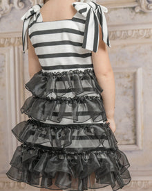 Girl | Monaco and Striped Dress | Black x White