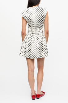 Polka Dot Satin Corset Mini Dress | Egret