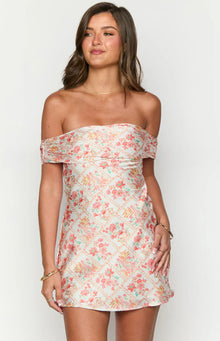 Off the Shoulder Mini Dress | Primrose Paisley Floral