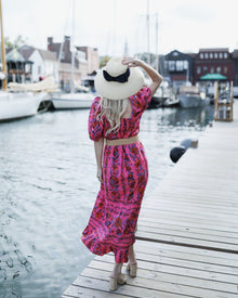 Folklore Flowers - Collins Dress - Bright Rose - Printfresh