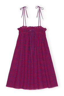 Purple Broderie Anglaise Strap Dress | Sparkling Grape