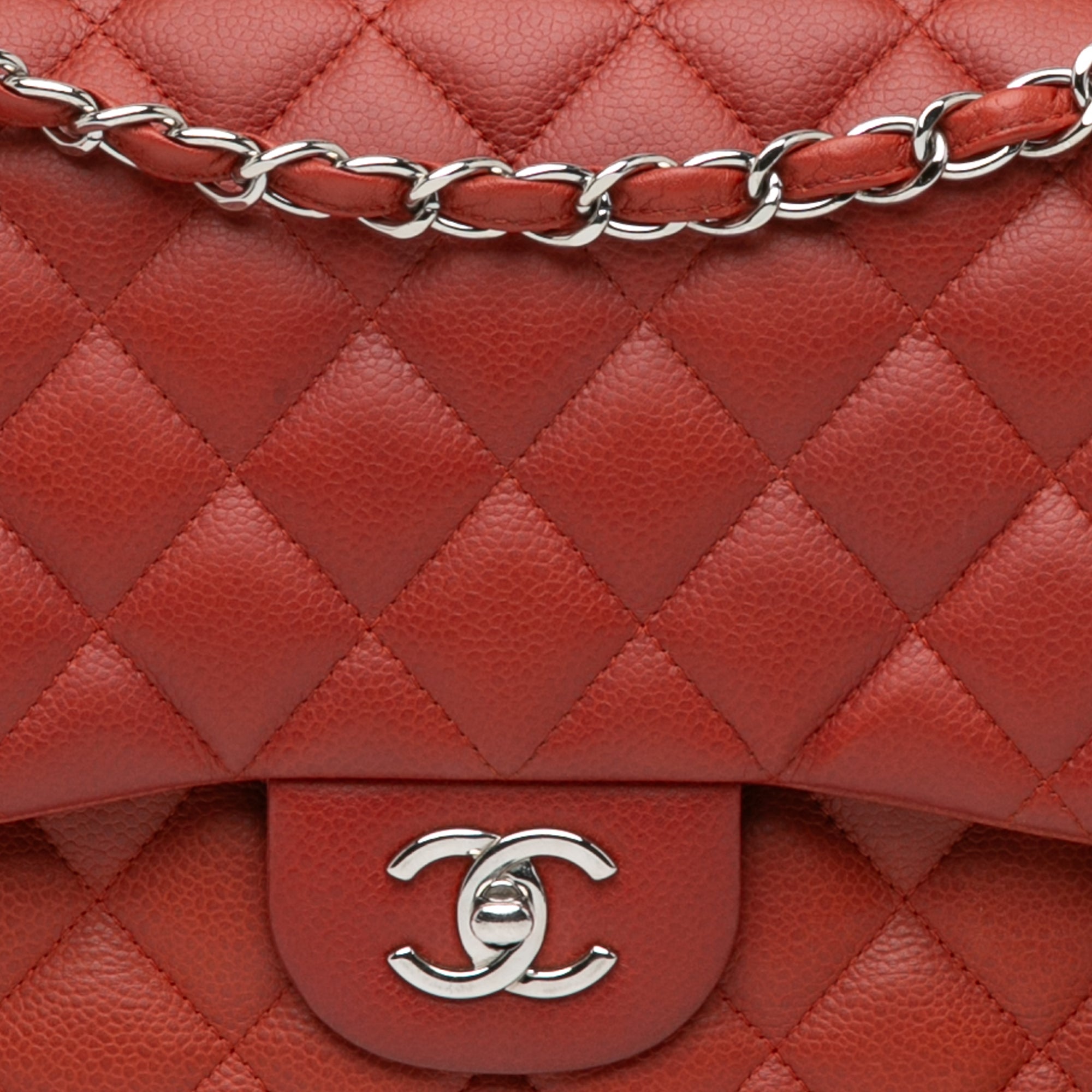 Chanel | Pre-Owned Jumbo Classic Caviar Double Flap | Red