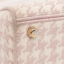 Dior | Pre-Owned Medium Embroidered Canvas Houndstooth Lady D Lite | Pink/Light Pink
