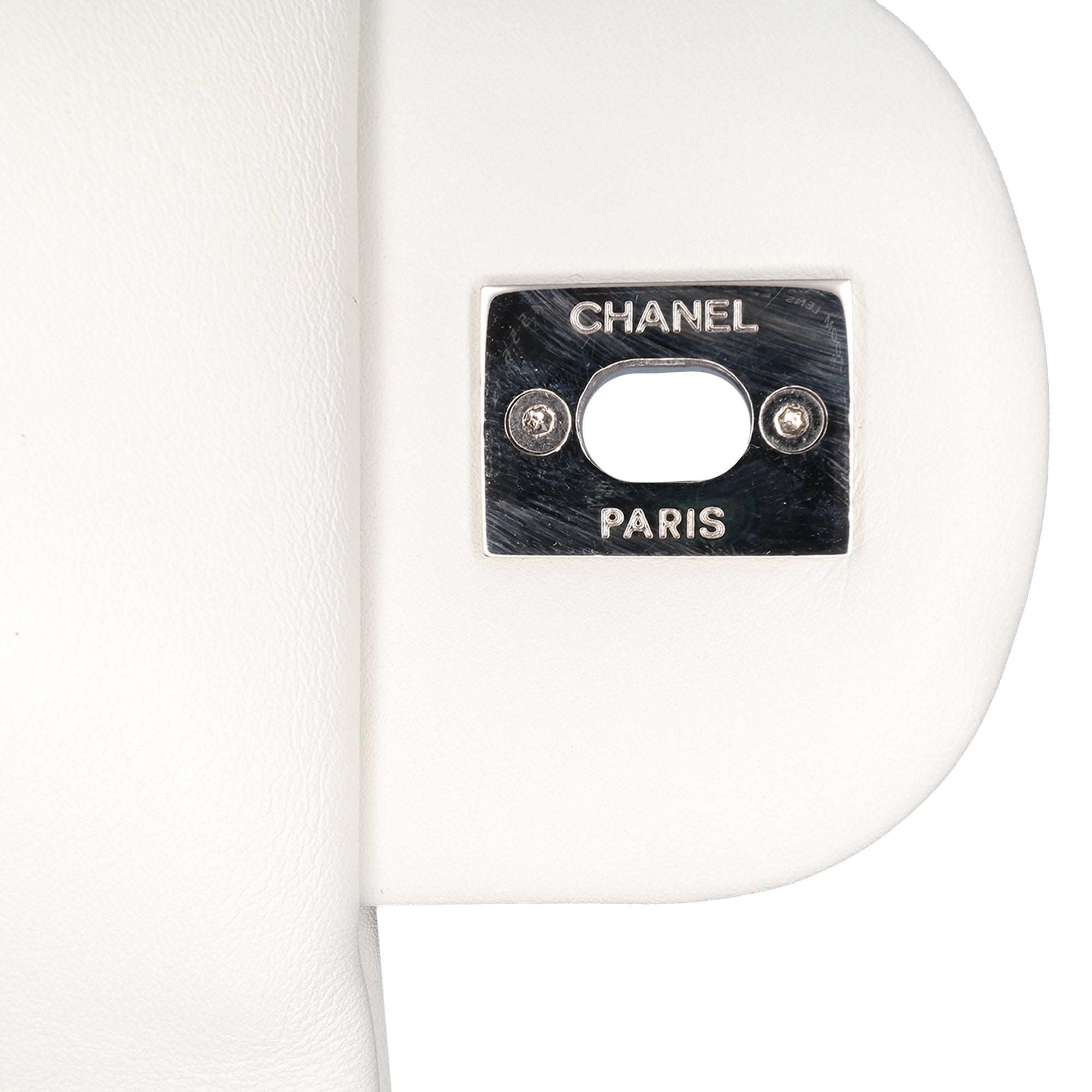 Chanel | Pre-Owned Jumbo Calfskin Canebiers Net Flap | White