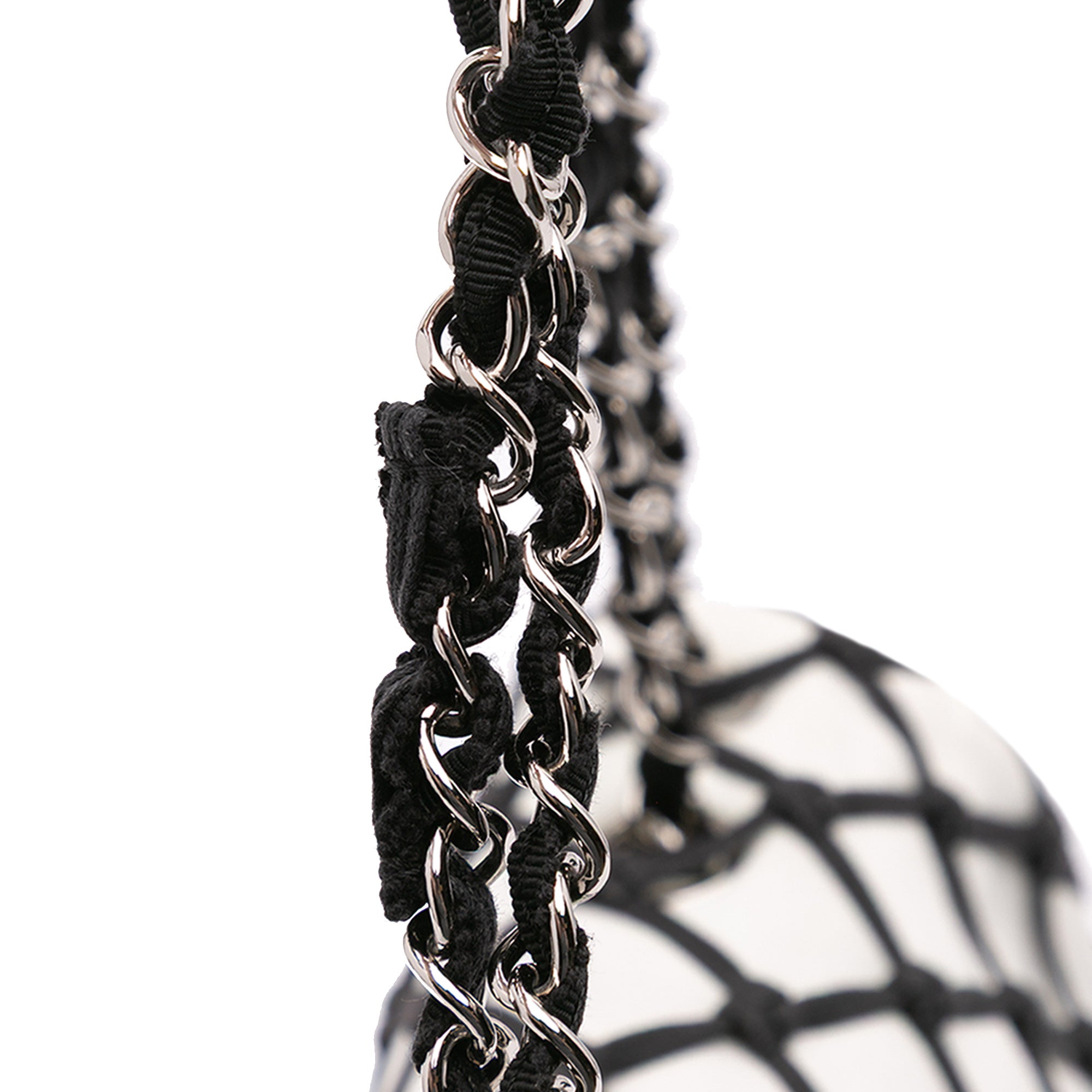 Chanel | Pre-Owned Jumbo Calfskin Canebiers Net Flap | White