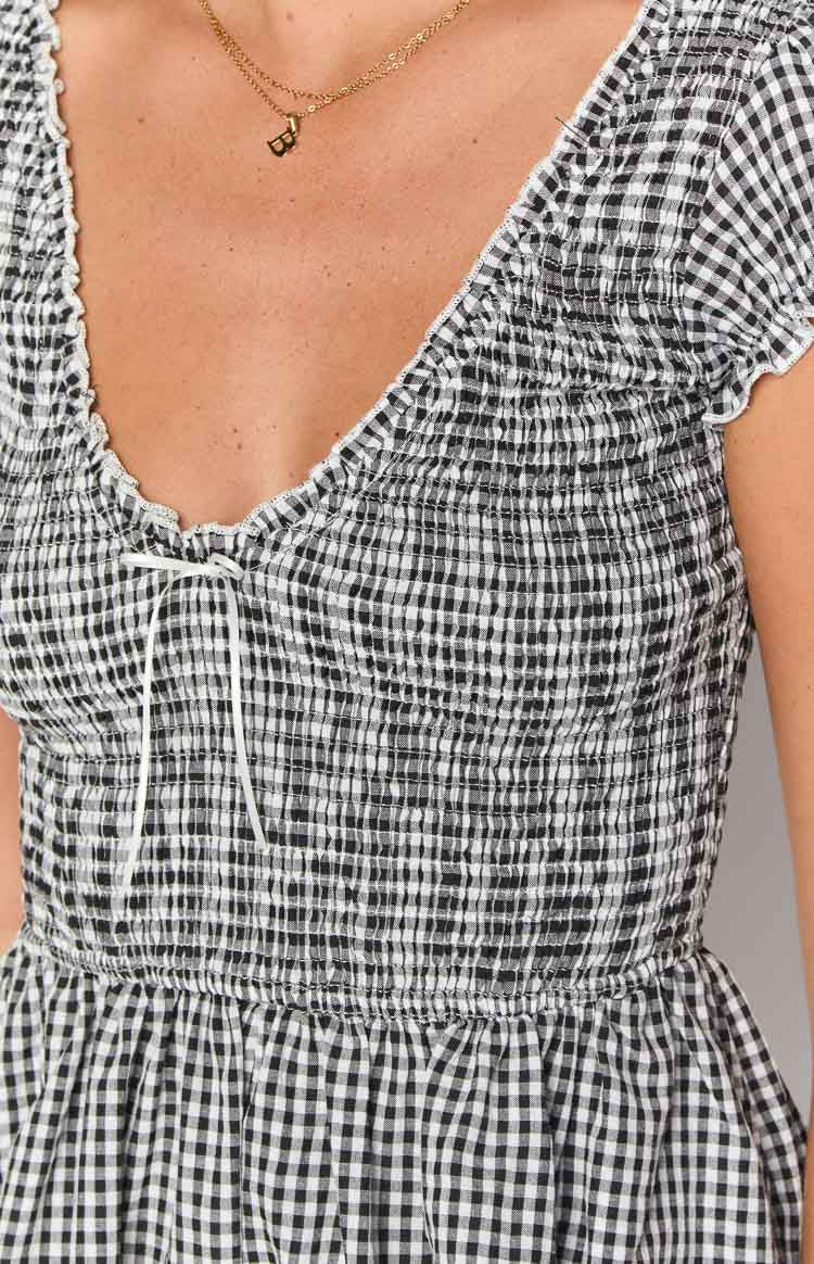 Raldo Playsuit | Black Gingham