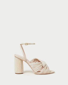 Reed Pleated Twist Heel | Cream/Sparkle