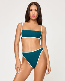 Nora Bikini Bottom | Bitsy | Deep Teal-Cream