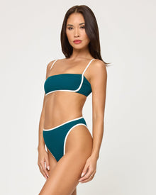 Nora Bikini Bottom | Bitsy | Deep Teal-Cream