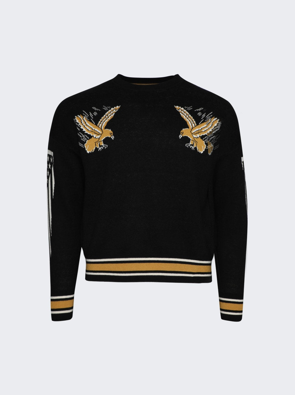 Men | Rhude | Eagle Souvenir Knit Crewneck | Black & Yellow