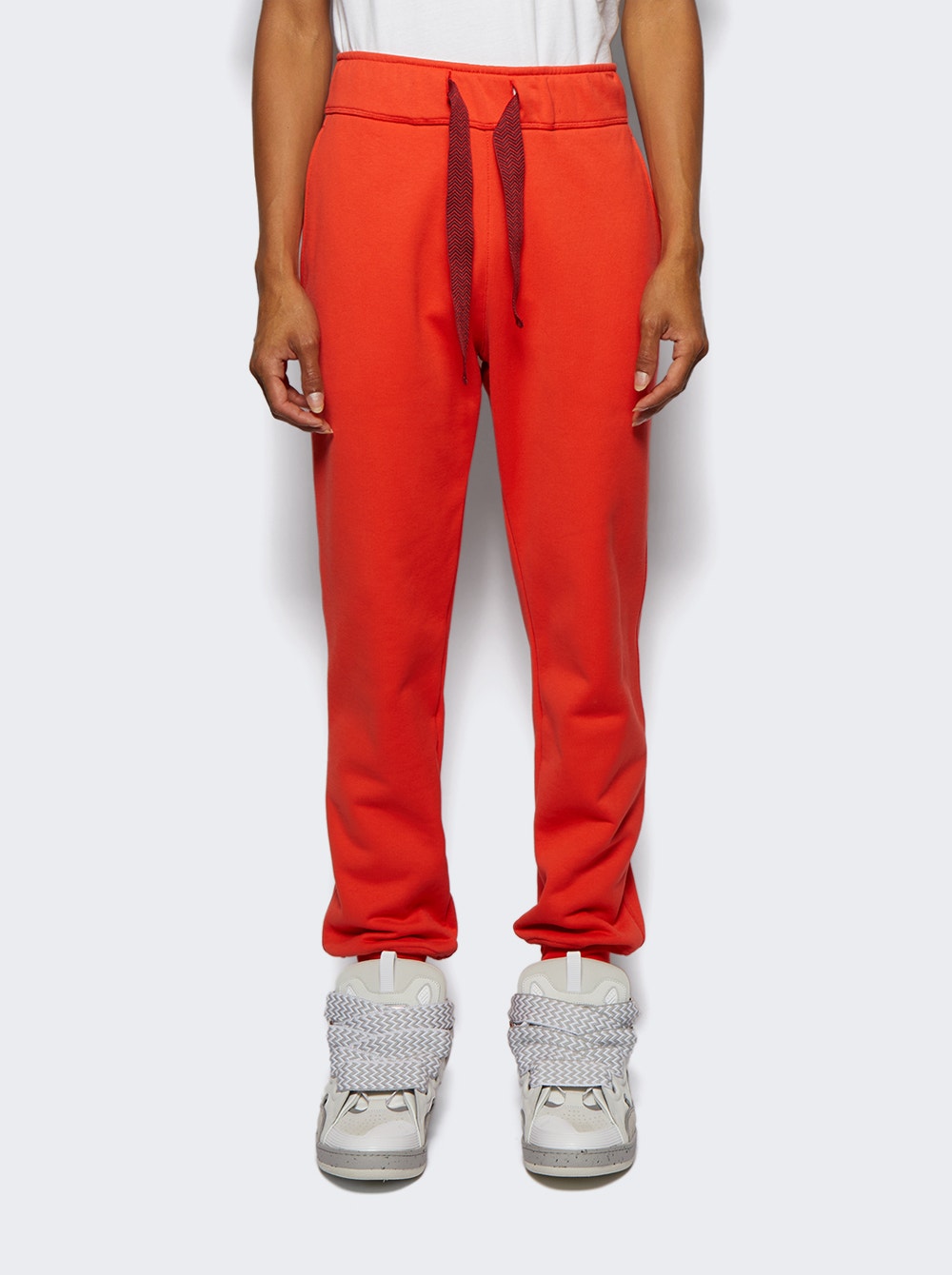 Men | Lanvin | Lace Curb Jogging Pants Poppy | Red