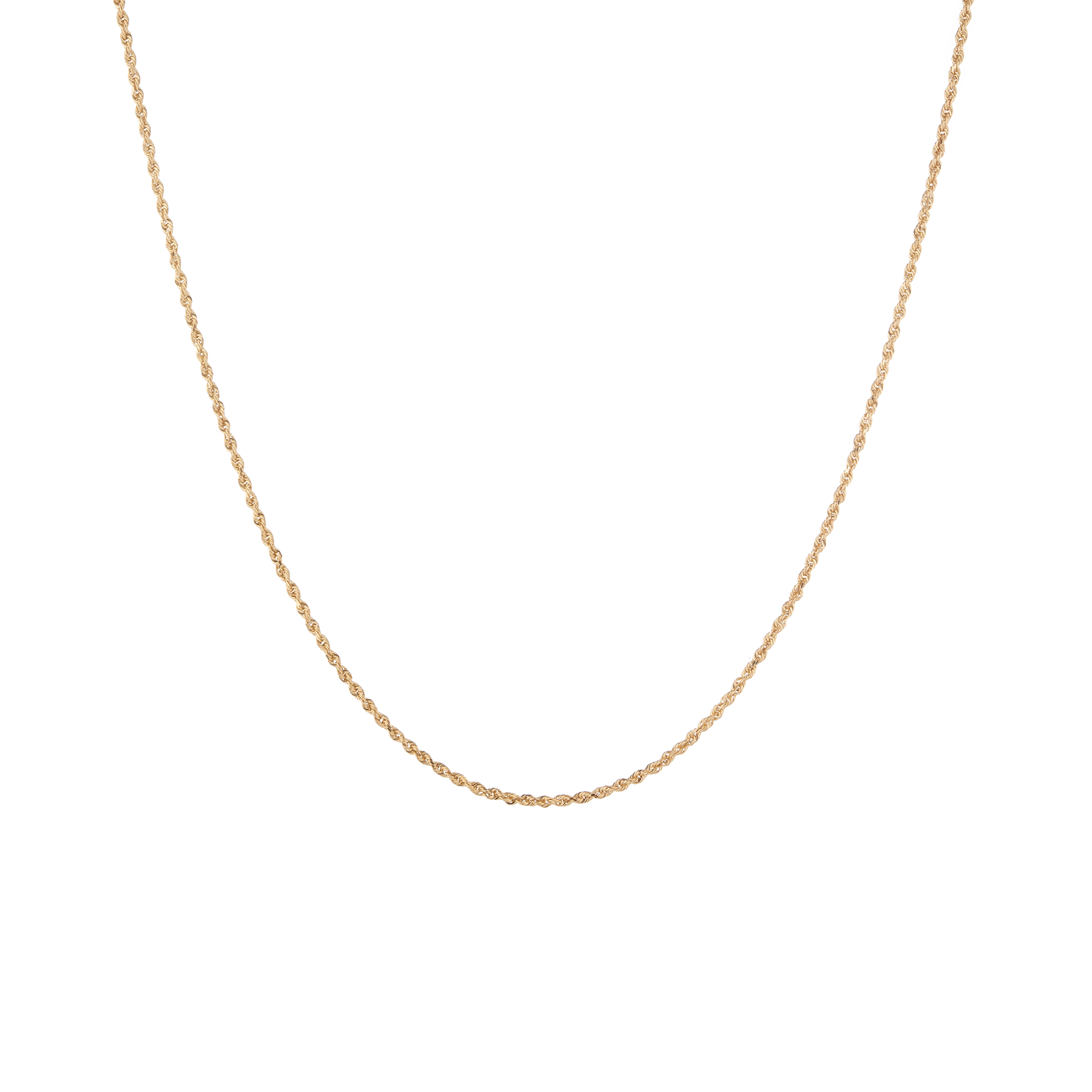 Small Rope Chain Necklace Vermeil 14k Yellow Gold 16in 18in 20in 22in First
